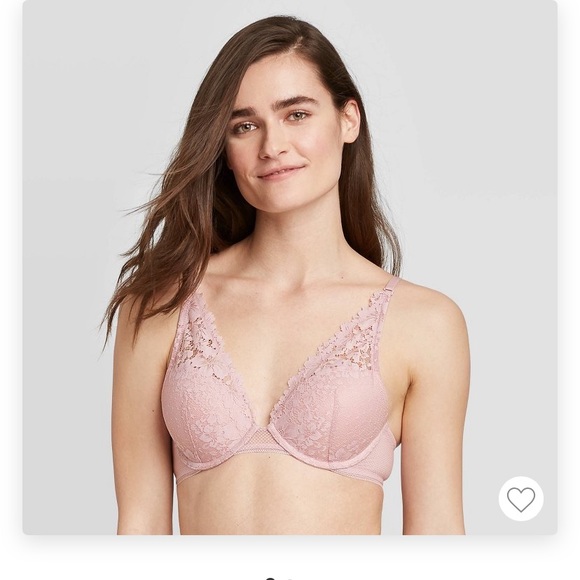 Lacy Plunge Push-up Bra in light pink/orange - Picture 6 of 6